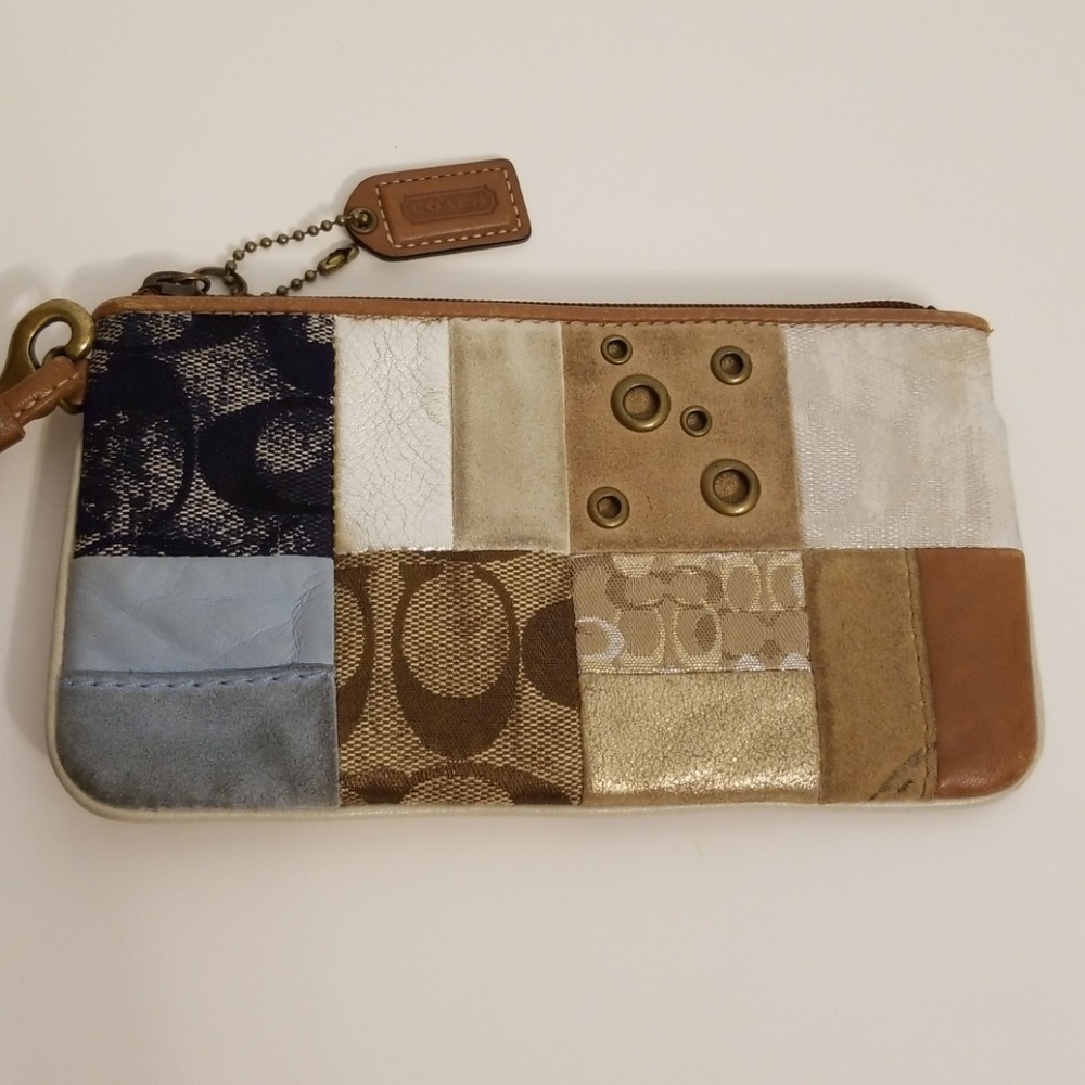 Cute Patchwork Coach Wristlet